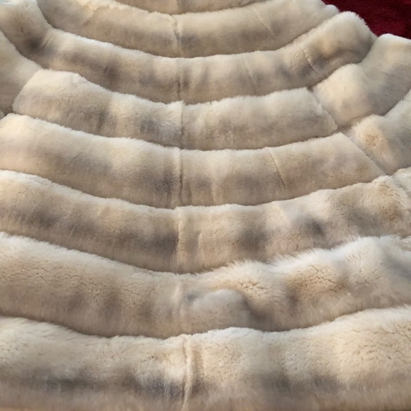 Fur Genuine Rex Light Grey Ombré Zip Front Jacket size L Brand new with tags - Picture 5 of 11